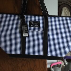 Scout Gingham Blue and Black Men's Tote